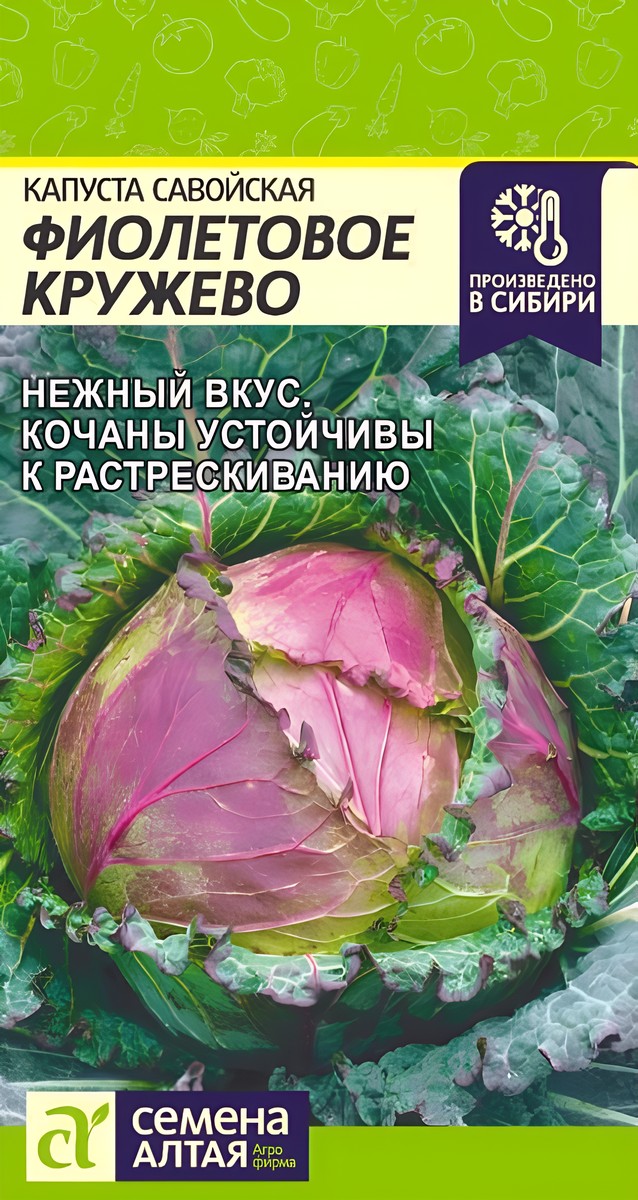Капуста савойская Фиолетовое Кружево, 0,3 г. Семена Алтая.