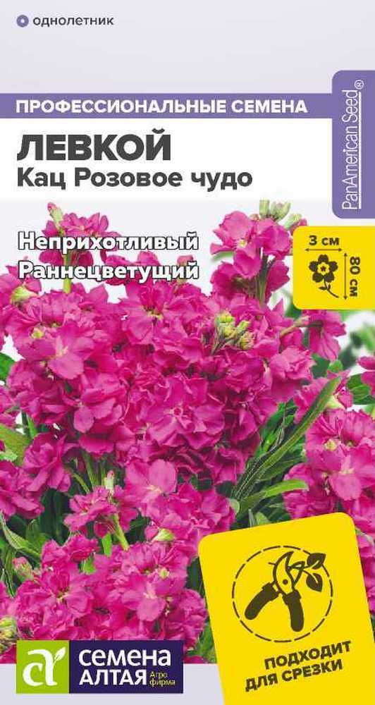 Левкой махровый Кац Розовое чудо, 8 шт.
