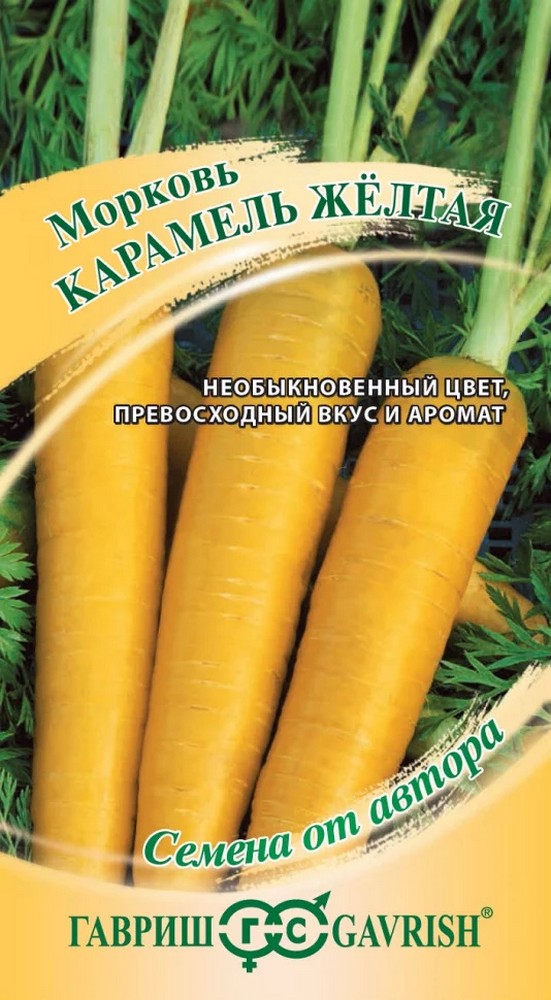 Морковь карамель желтая, 100 шт. Авторские семена.