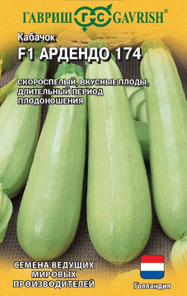 Кабачок Ардендо 174 F1, 5 шт. Голландия.