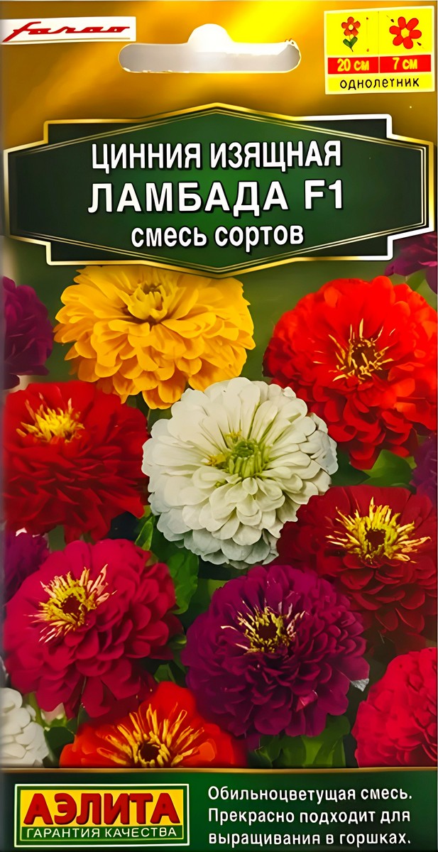 Цинния изящная Ламбада F1, смесь сортов, 12 шт.