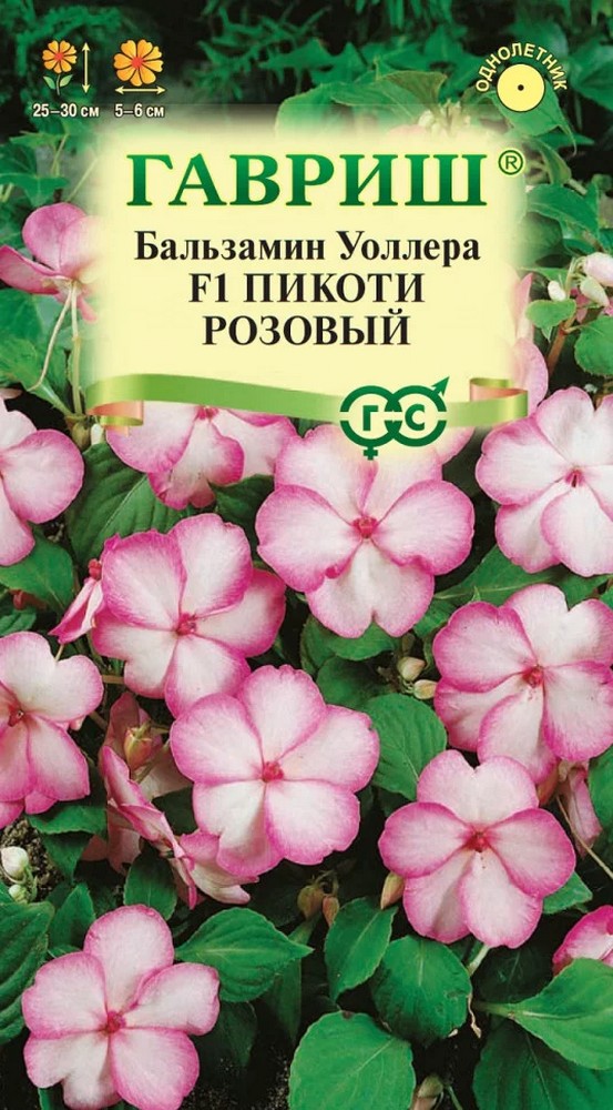 Бальзамин Уоллера F1 Пикоти розовый, 5 шт.