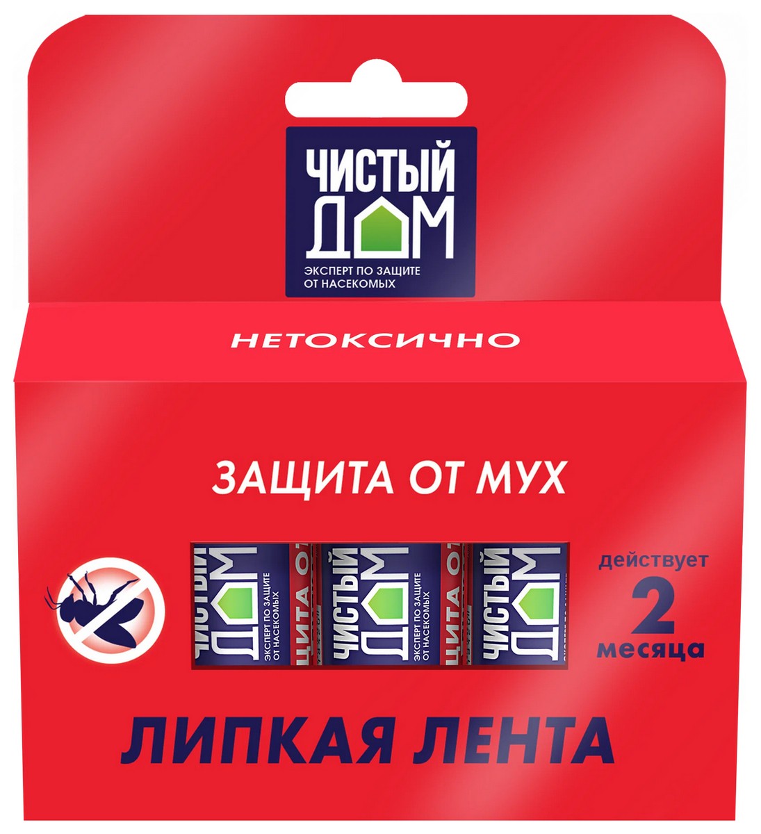 Липкая лента от мух с аттрактантом, 4 шт. в упаковке