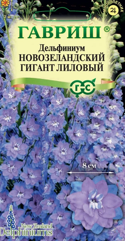 Дельфиниум новозеландский гигант Лиловый, 3 шт.
