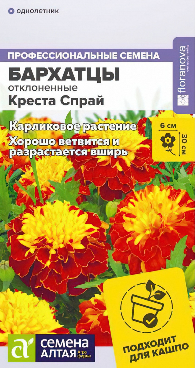 Бархатцы Креста Спрай махровые, 10 шт. 
