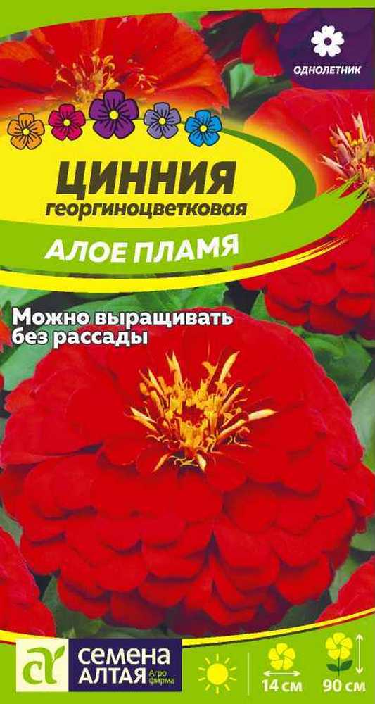 Цинния георгиноцветковая Алое пламя, 0,3 г 