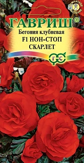 Бегония Нон-стоп Скарлет F1 клубневая, 4 шт. гранул. проб. Цветочная коллекция.