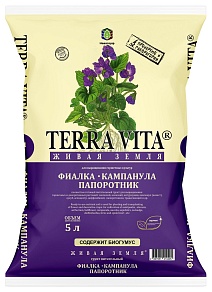 Грунт Terra Vita Фиалка-Кампанула-Папоротник, 5 л