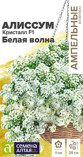 Алиссум Кристалл Белая Волна F1, 0,01 г Ампельные шедевры.